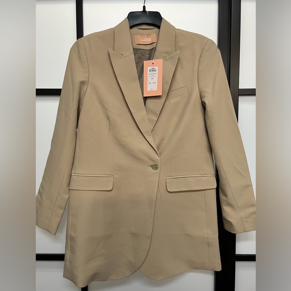 JJXX Double-Breasted Blazer size XXS Oatmeal color OVERSIZED